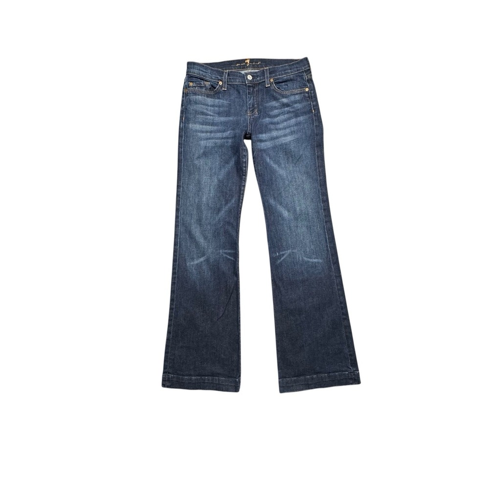 7 for all Mankind Dojo Jeans Wide Leg Flare Y2K Vintage Low Rise Blue Size 30x33